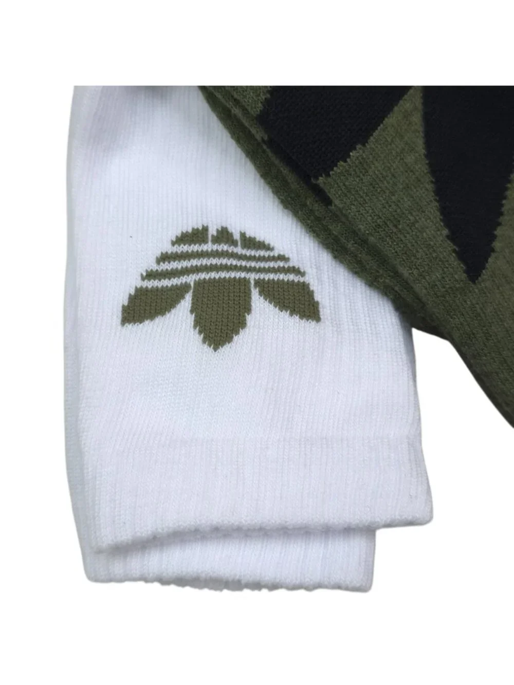 Adidas Mens 3-Pack Cushioned Crew Socks Olive Strata Green/White/Heather Grey